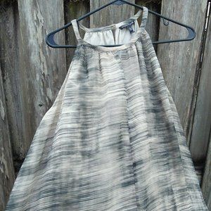 Eileen Fisher Womens Silk Brushstroke Print Midi Dress, Black, Medium